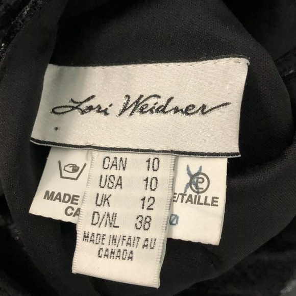 Vintage Lori Weidner 10 Black Shimmer Keyhole Embellished Open Back Maxi Dress M - Picture 7 of 9